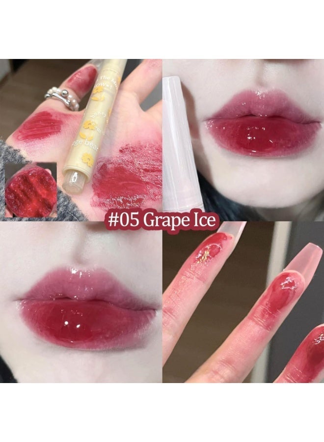 ChicAbode Jelly Lipstick, Tinted Lip Gloss Heart Shape Lip Stain, Mirror Moisturizing Lip Glaze, Long Lasting Nourishing Lip Glow Balm, Non-sticky, Vivid Color Glossy Lip Gloss Lip Makeup, 04#05#06 - Image 4